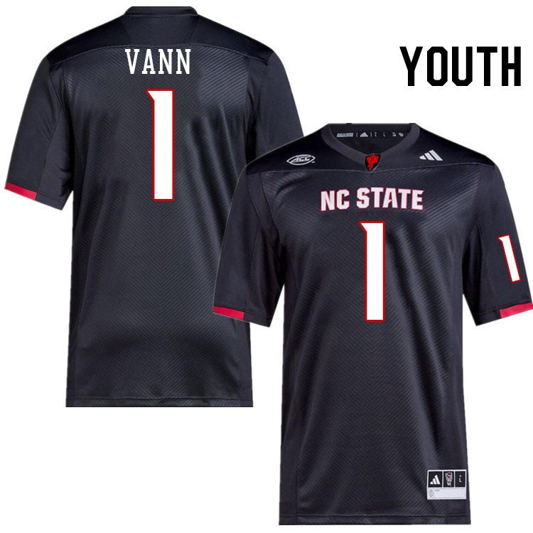 Youth #1 Davin Vann NC State Wolfpack College Football Jerseys Stitched-Black